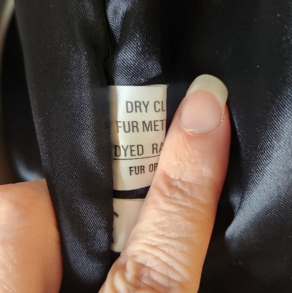 Tibetan lamb mongolian dyed rabbit fur black coat Hong Size medium Jacket Winter - Picture 12 of 16